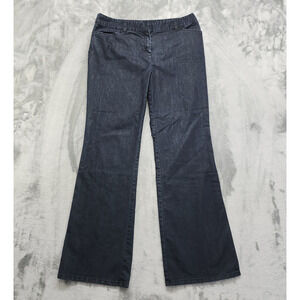 J.Jill Jeans Womens 10 Blue Dark Wash Stretch Denim Mid Rise Flare Leg Preppy‎